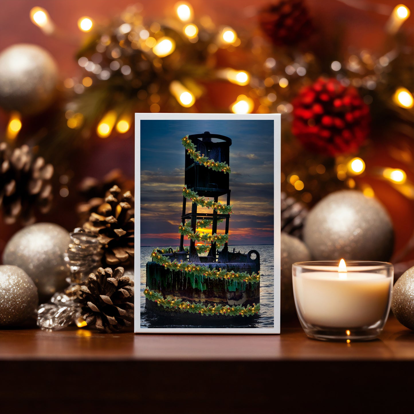 Christmas Card - Grunge Buoy Christmas