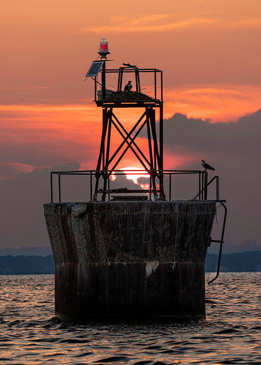 Sunset at Pooles Island Bar Light