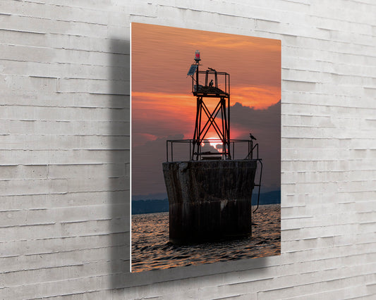 Sunset at Pooles Island Bar Light -- HD Metal
