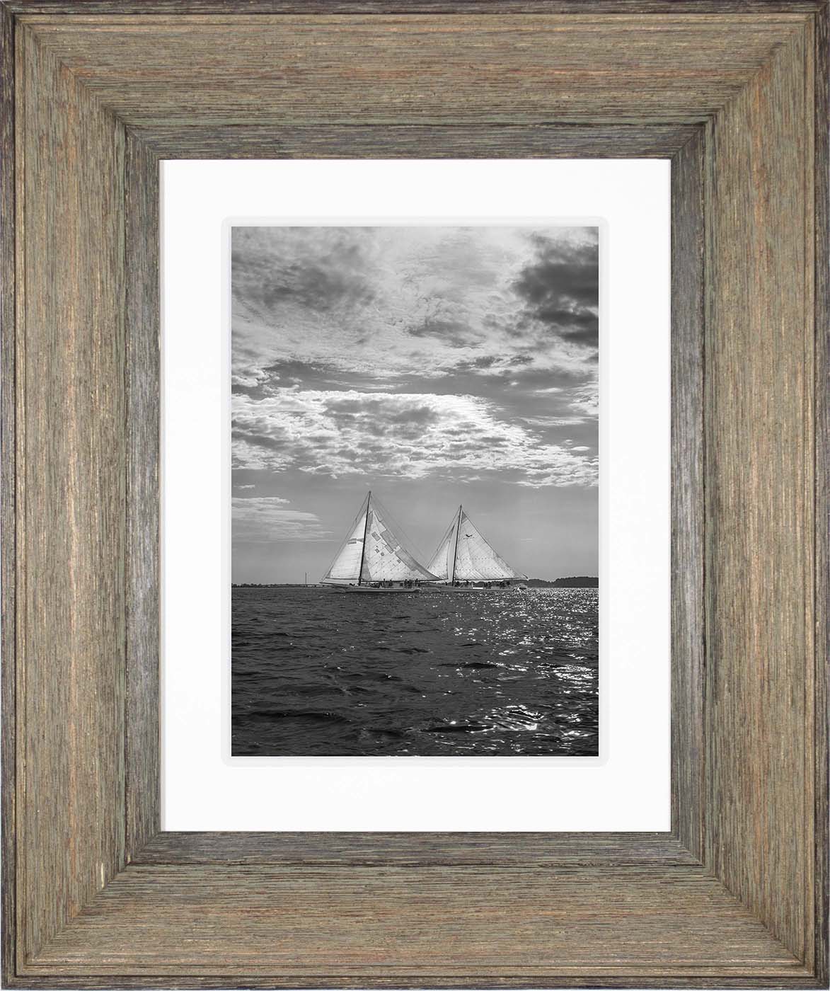 2023 Deal Island Skipjack Races - Fannie Dougherty Leads the Han Em Harve (BW) -- Digital Print