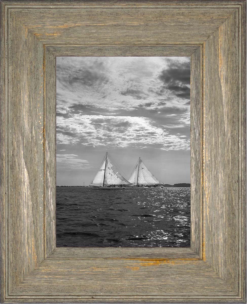 2023 Deal Island Skipjack Races - Fannie Dougherty Leads the Han Em Harve (BW) -- Digital Print