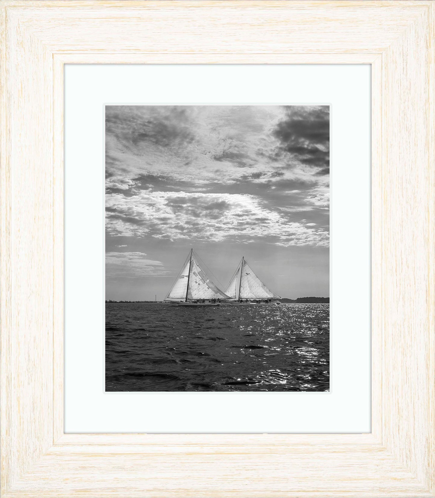 2023 Deal Island Skipjack Races - Fannie Dougherty Leads the Han Em Harve (BW) -- Digital Print