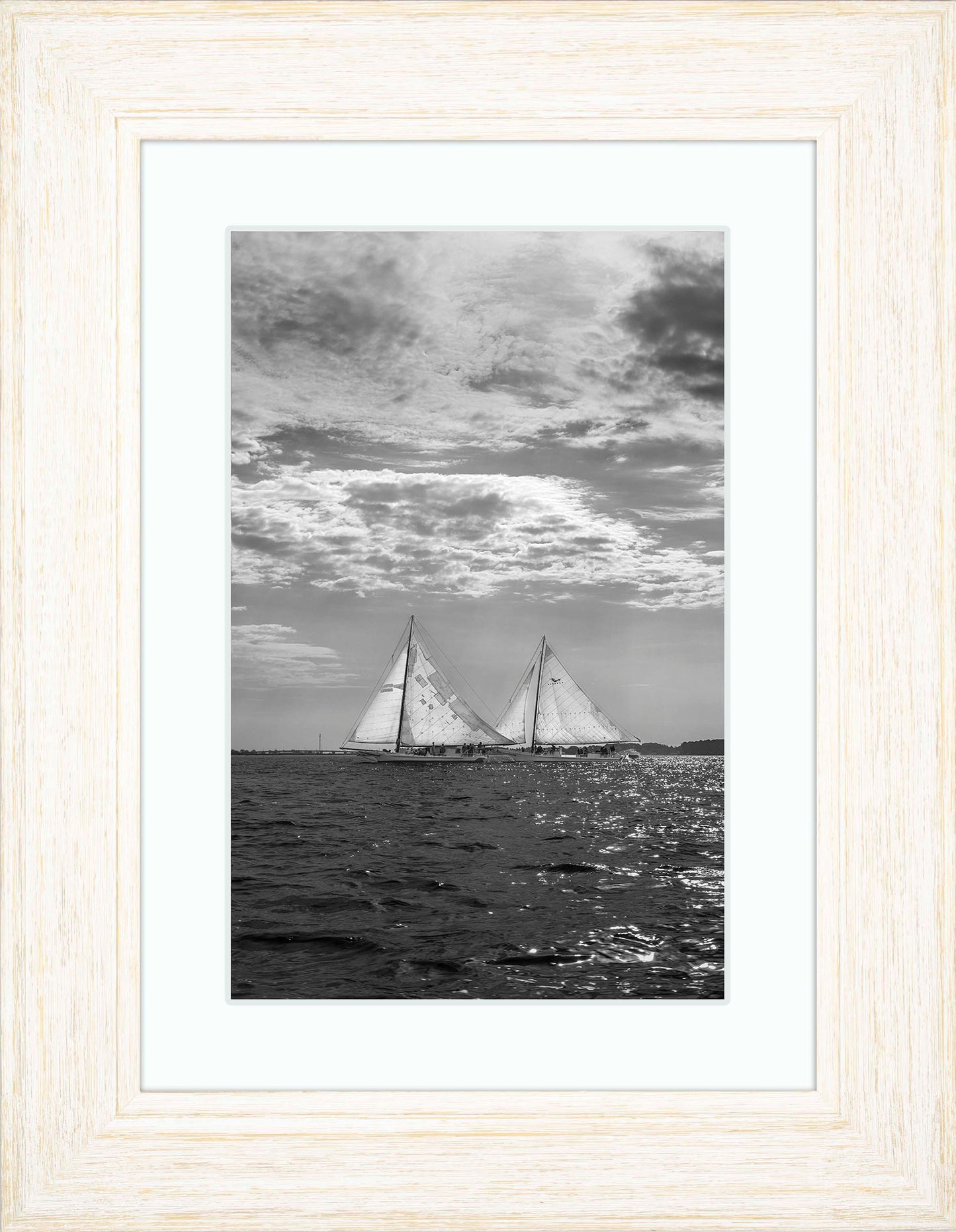 2023 Deal Island Skipjack Races - Fannie Dougherty Leads the Han Em Harve (BW) -- Digital Print