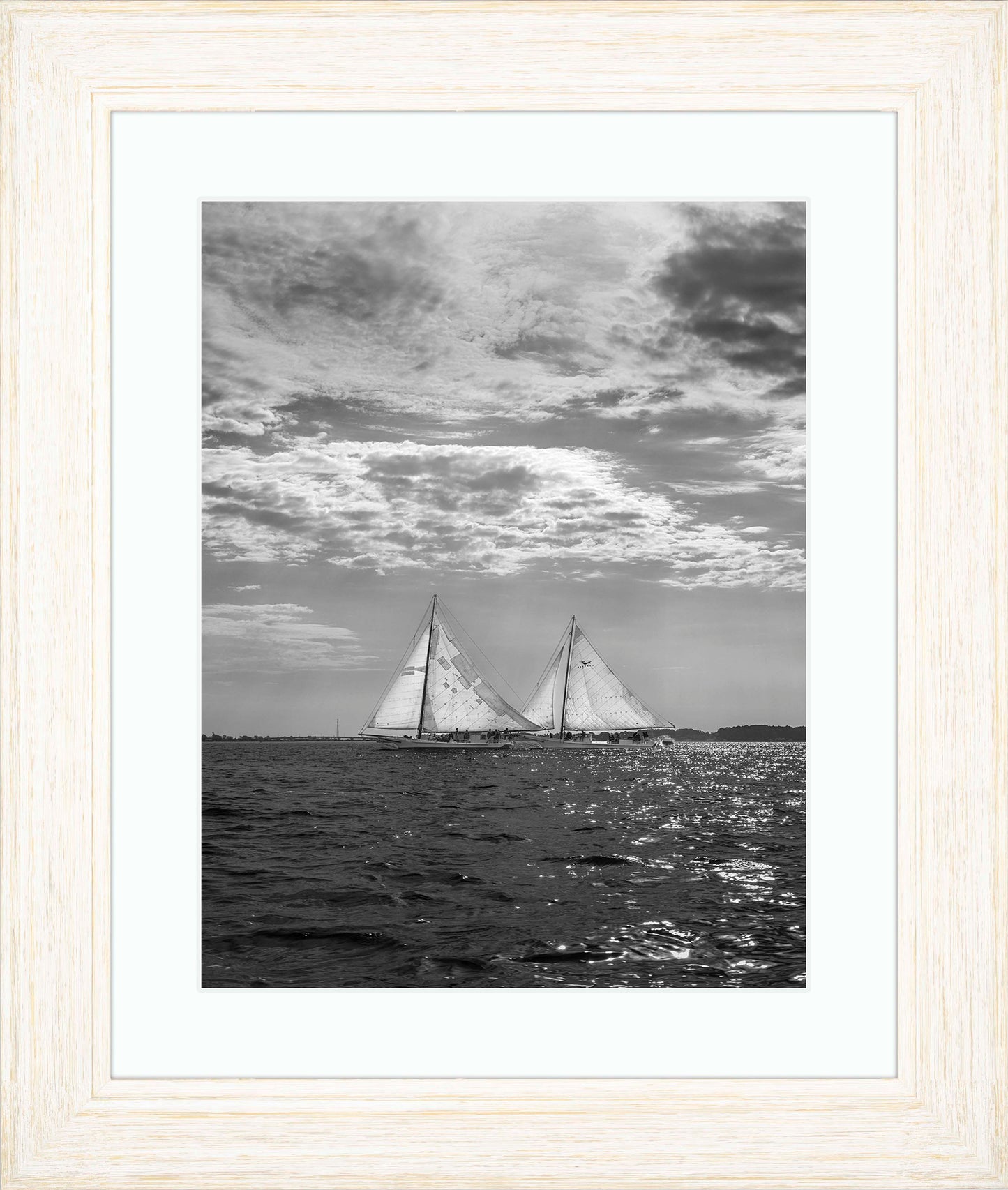 2023 Deal Island Skipjack Races - Fannie Dougherty Leads the Han Em Harve (BW) -- Digital Print