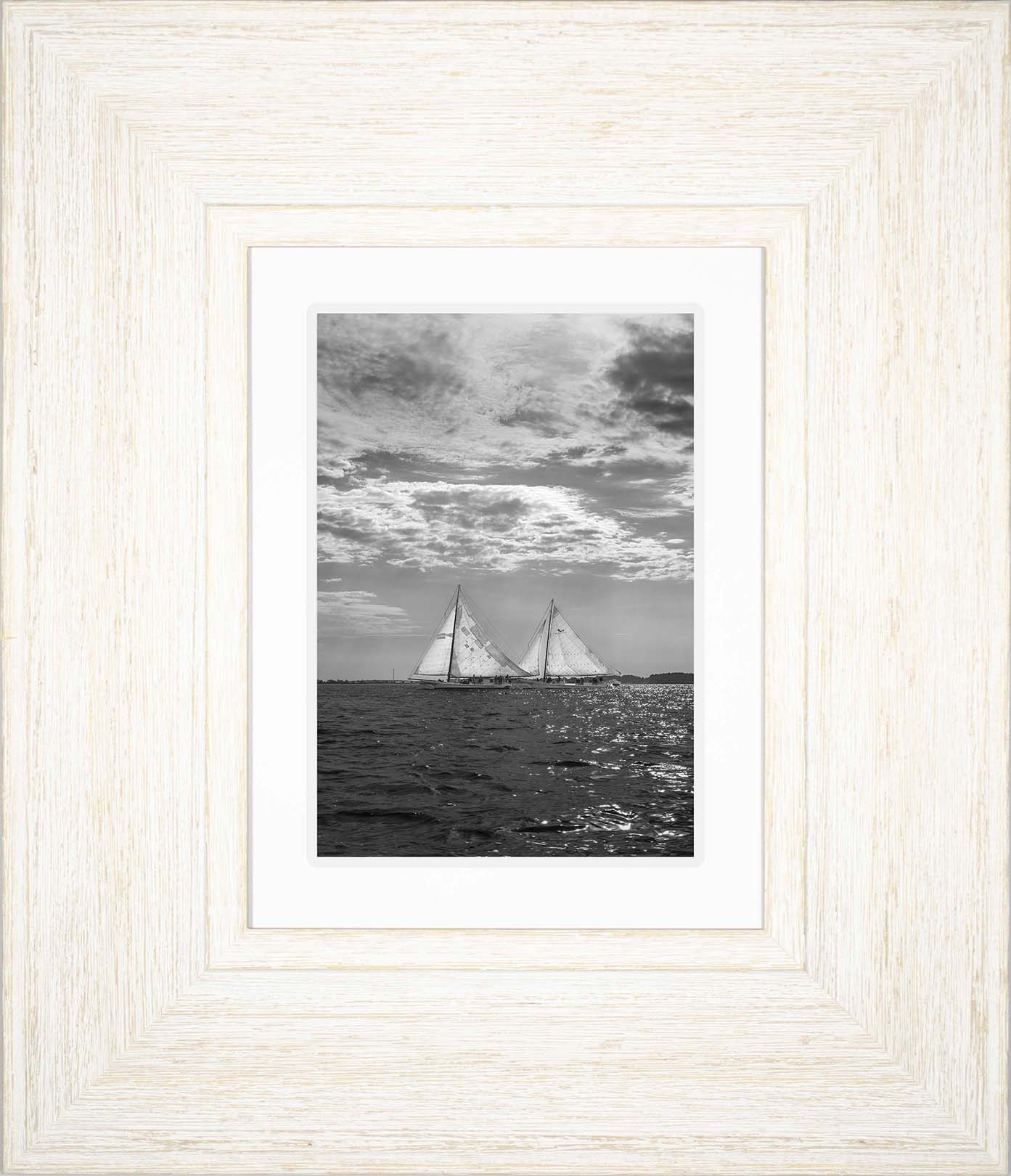 2023 Deal Island Skipjack Races - Fannie Dougherty Leads the Han Em Harve (BW) -- Digital Print