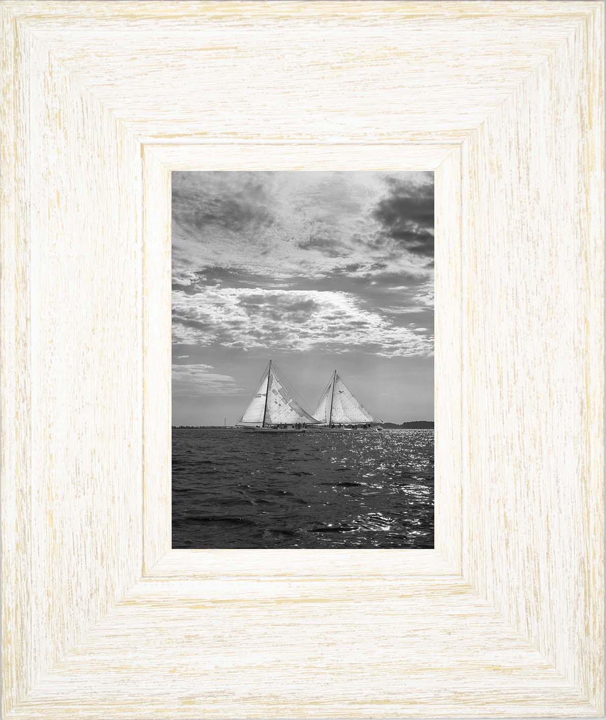 2023 Deal Island Skipjack Races - Fannie Dougherty Leads the Han Em Harve (BW) -- Digital Print