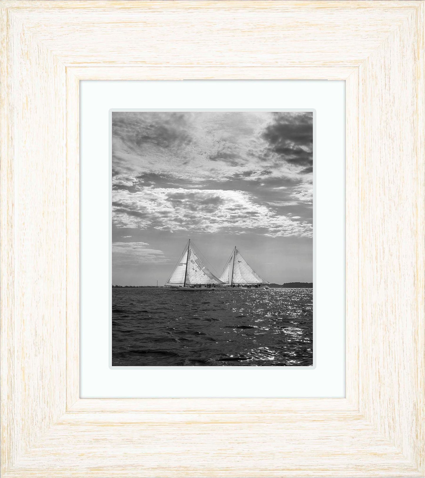 2023 Deal Island Skipjack Races - Fannie Dougherty Leads the Han Em Harve (BW) -- Digital Print