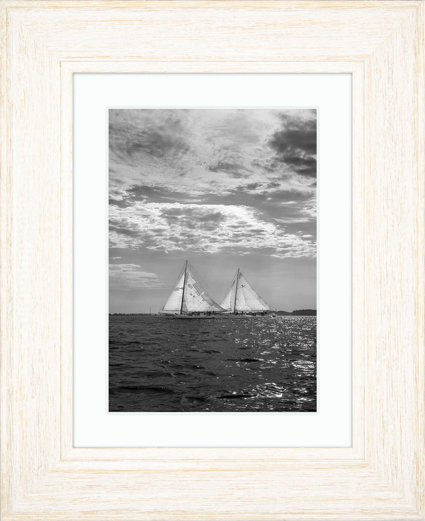 2023 Deal Island Skipjack Races - Fannie Dougherty Leads the Han Em Harve (BW) -- Digital Print