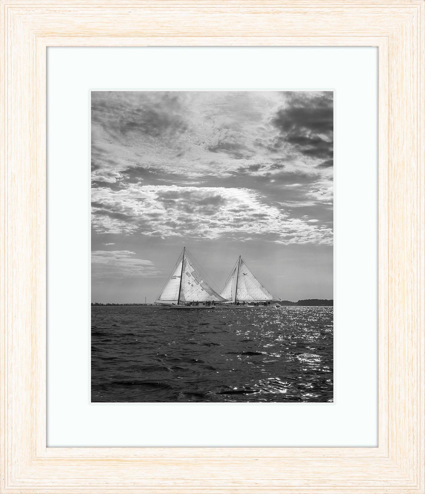 2023 Deal Island Skipjack Races - Fannie Dougherty Leads the Han Em Harve (BW) -- Digital Print