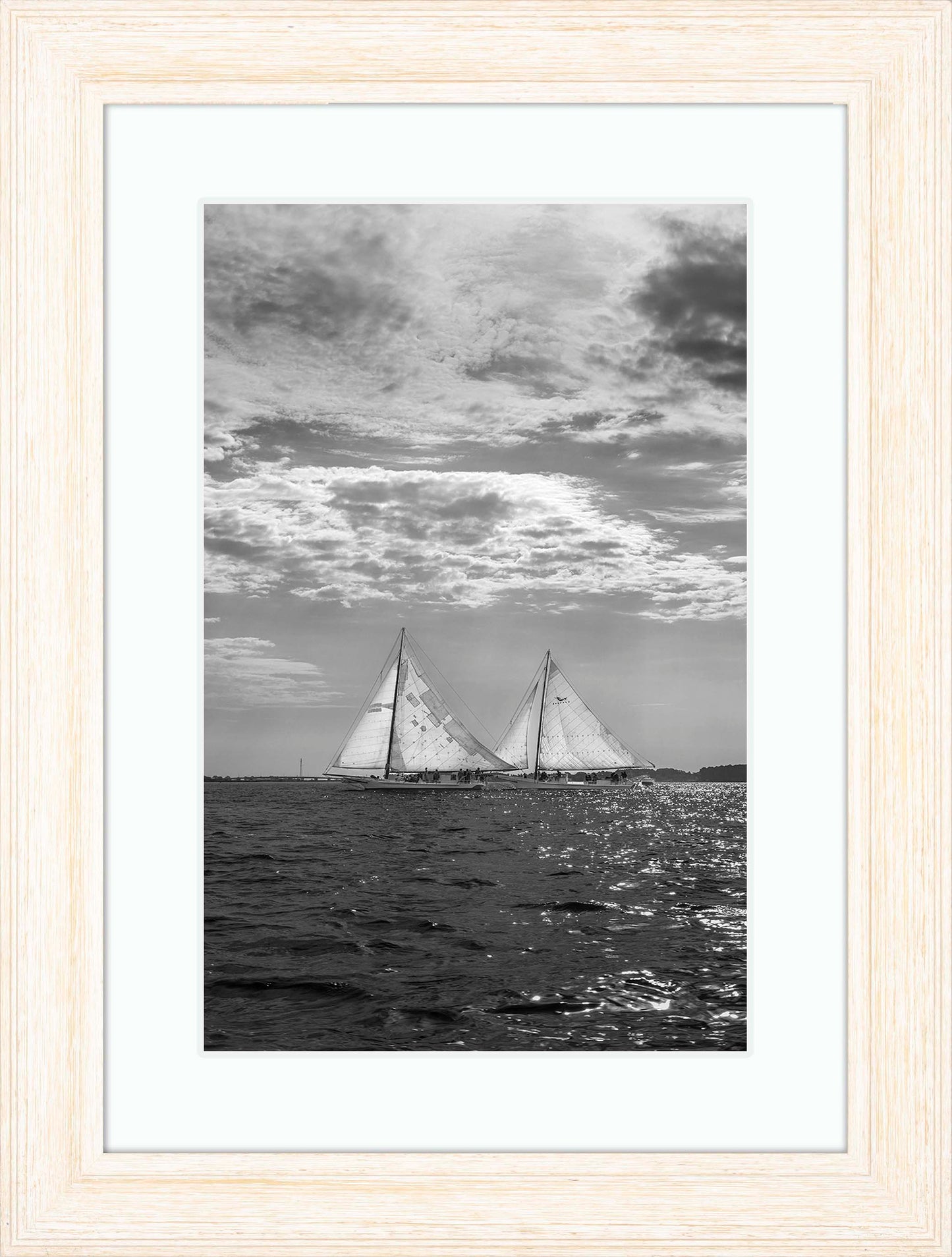 2023 Deal Island Skipjack Races - Fannie Dougherty Leads the Han Em Harve (BW) -- Digital Print