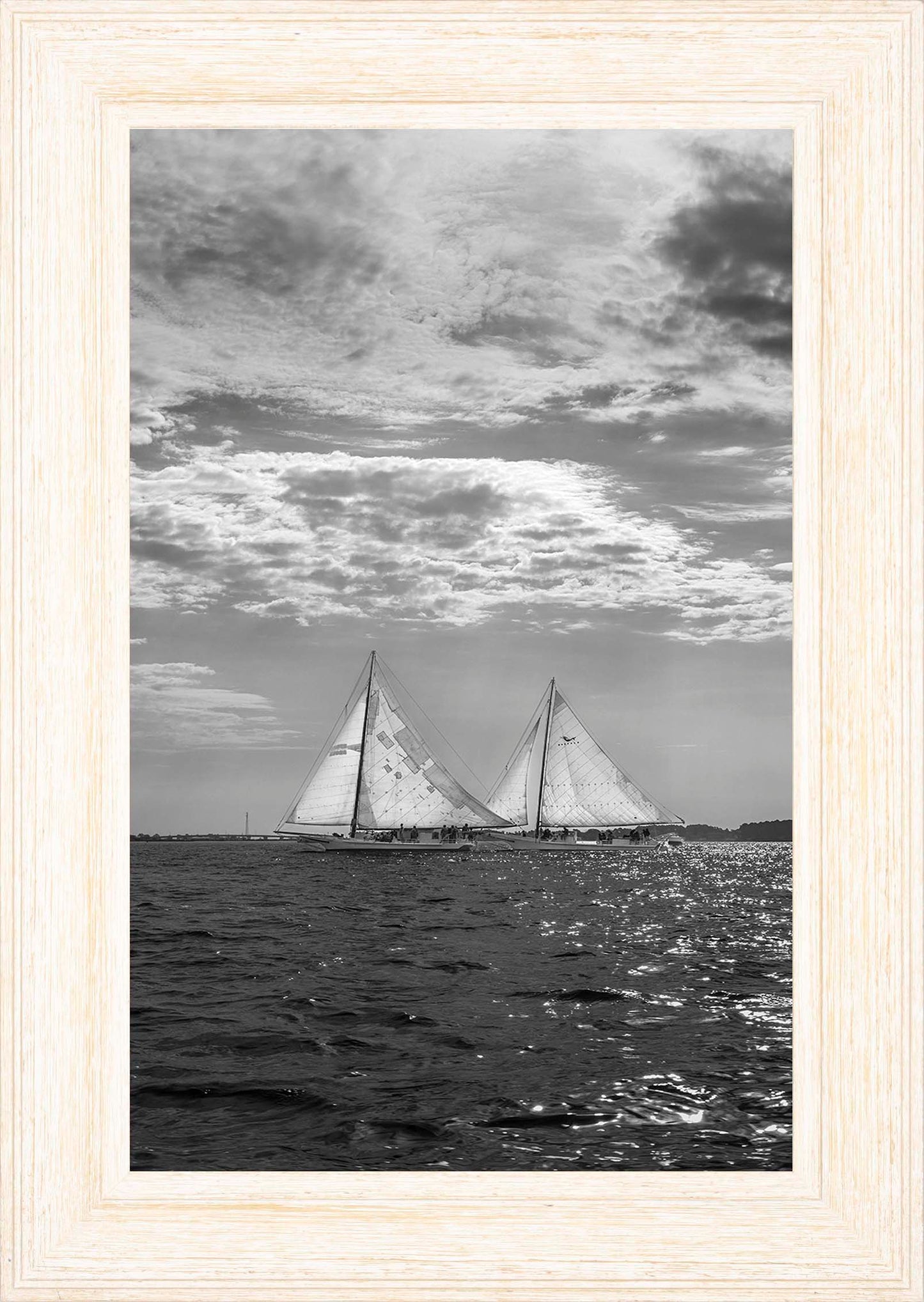 2023 Deal Island Skipjack Races - Fannie Dougherty Leads the Han Em Harve (BW) -- Digital Print