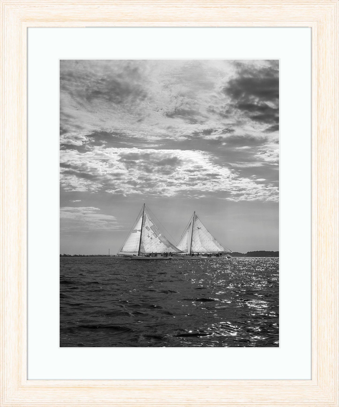 2023 Deal Island Skipjack Races - Fannie Dougherty Leads the Han Em Harve (BW) -- Digital Print