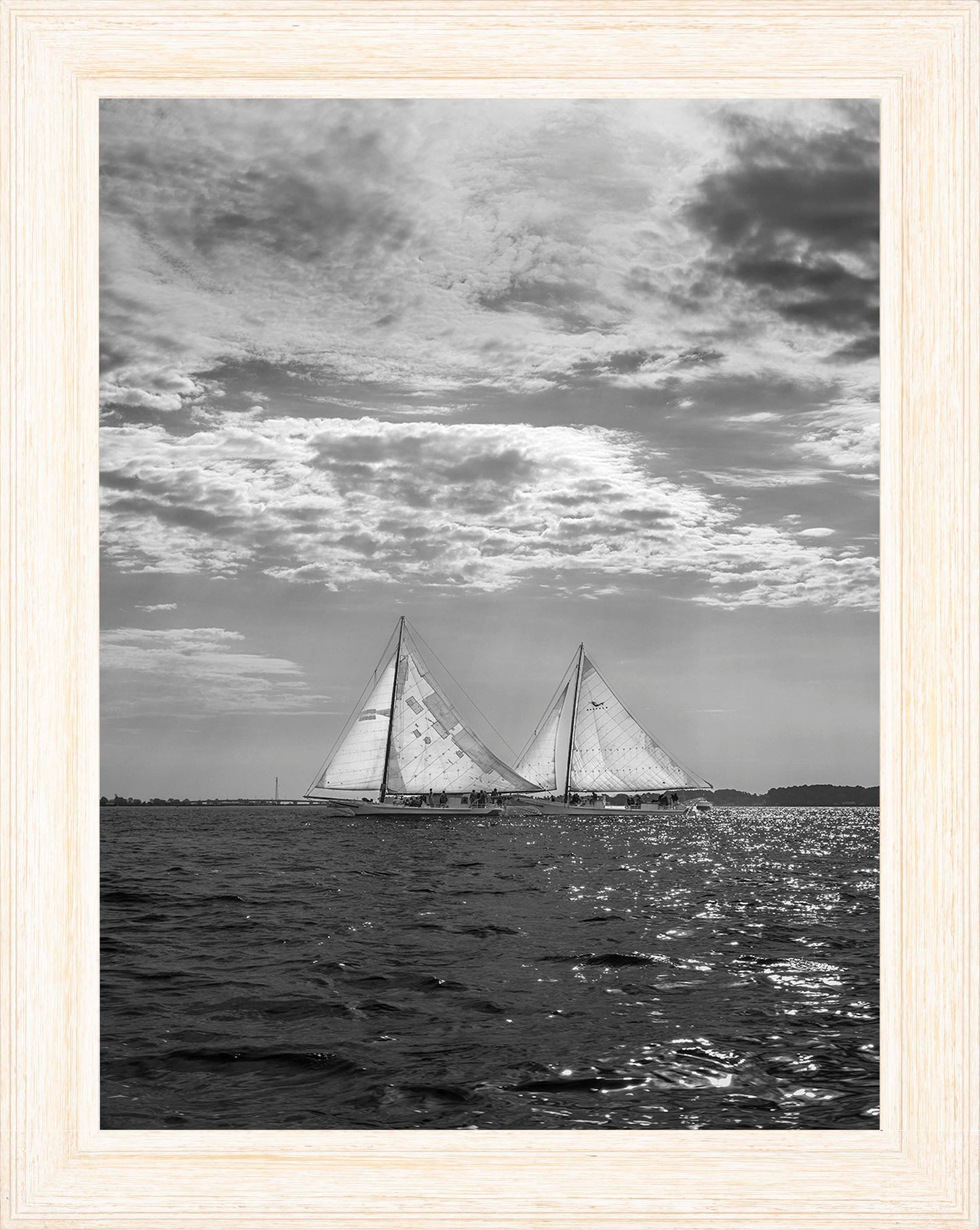 2023 Deal Island Skipjack Races - Fannie Dougherty Leads the Han Em Harve (BW) -- Digital Print