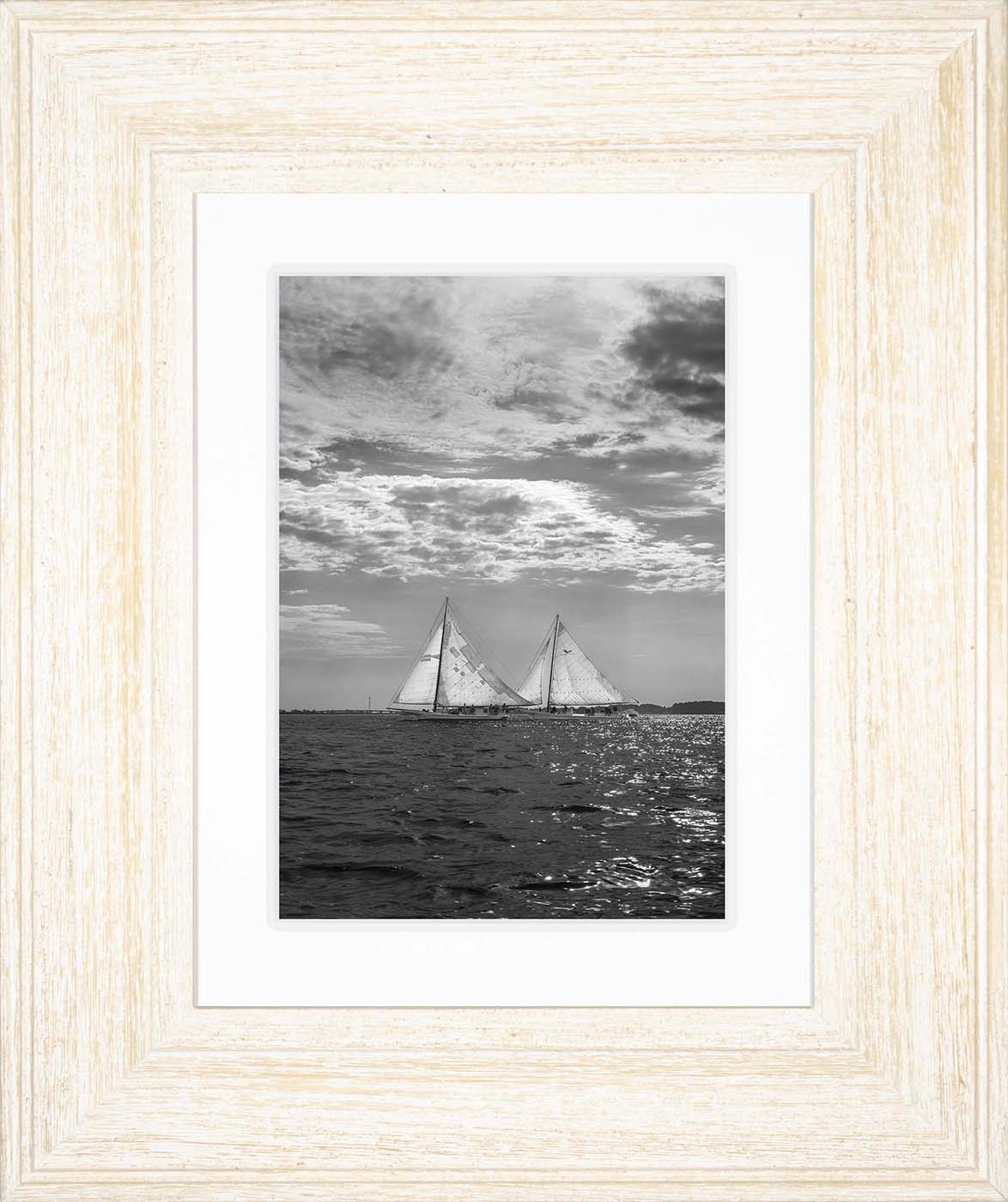 2023 Deal Island Skipjack Races - Fannie Dougherty Leads the Han Em Harve (BW) -- Digital Print