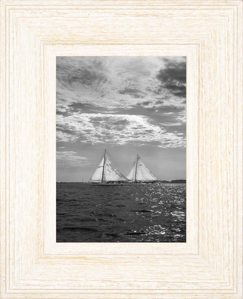 2023 Deal Island Skipjack Races - Fannie Dougherty Leads the Han Em Harve (BW) -- Digital Print