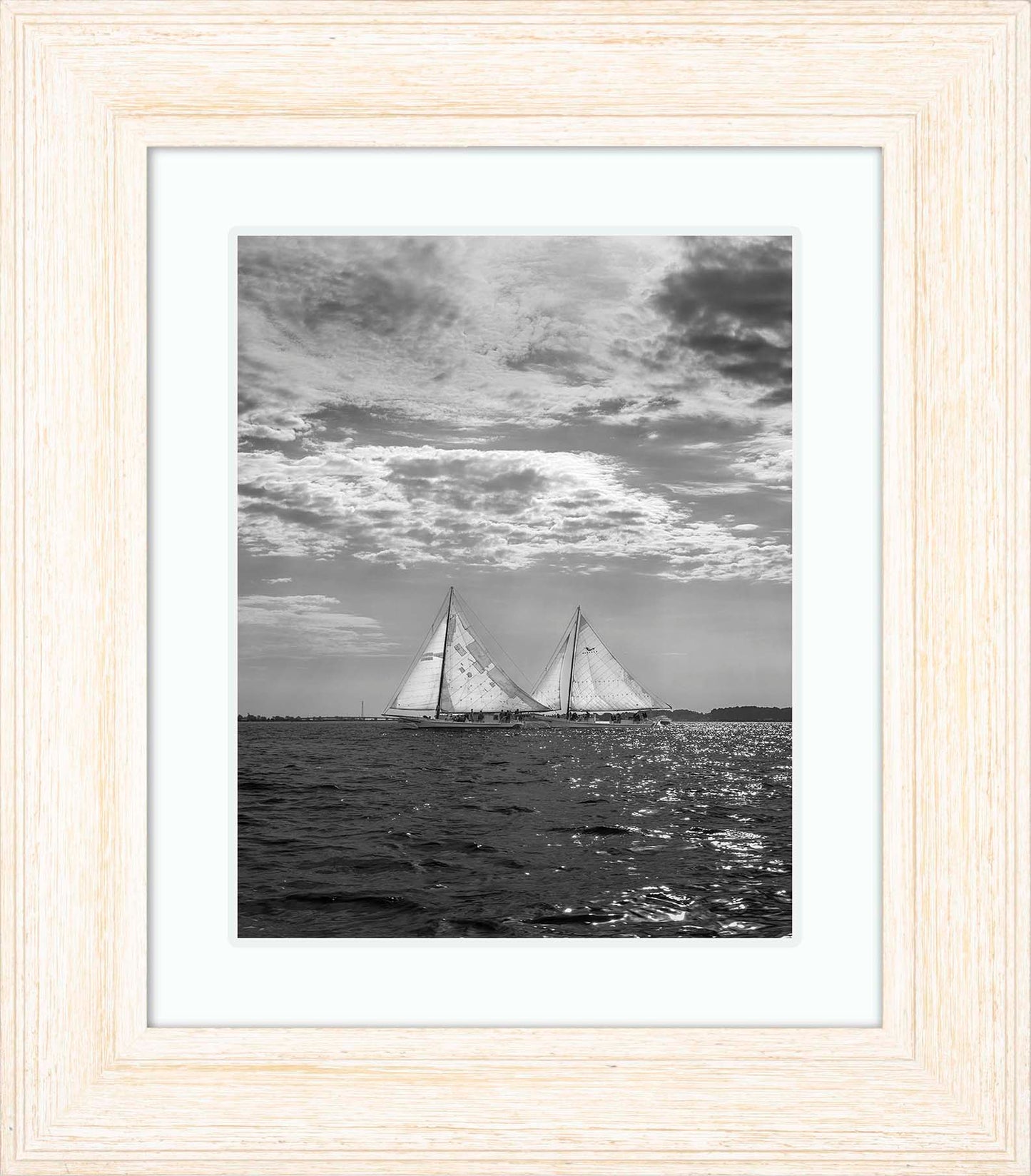 2023 Deal Island Skipjack Races - Fannie Dougherty Leads the Han Em Harve (BW) -- Digital Print