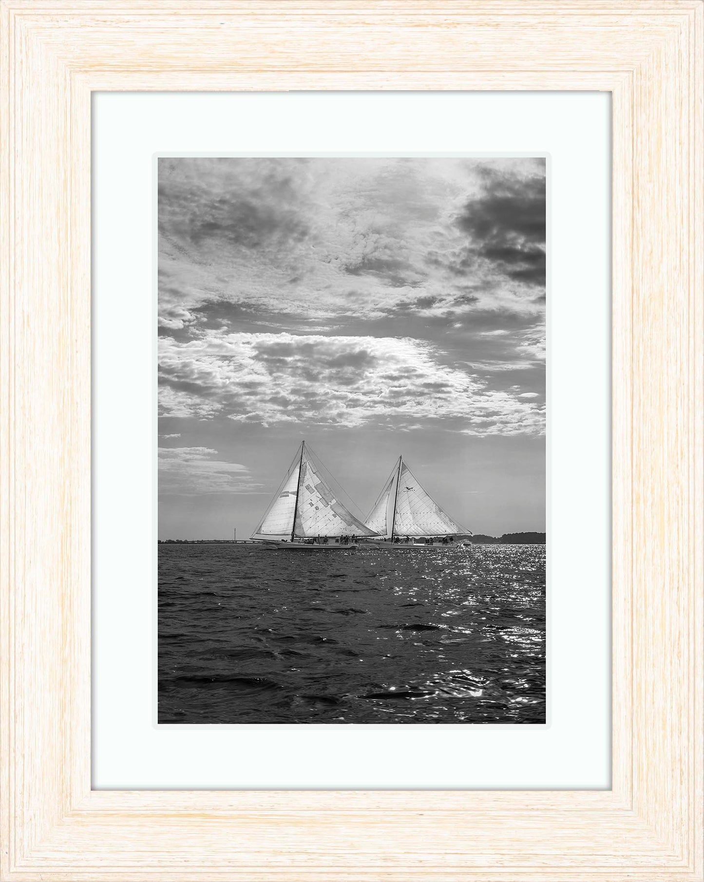 2023 Deal Island Skipjack Races - Fannie Dougherty Leads the Han Em Harve (BW) -- Digital Print