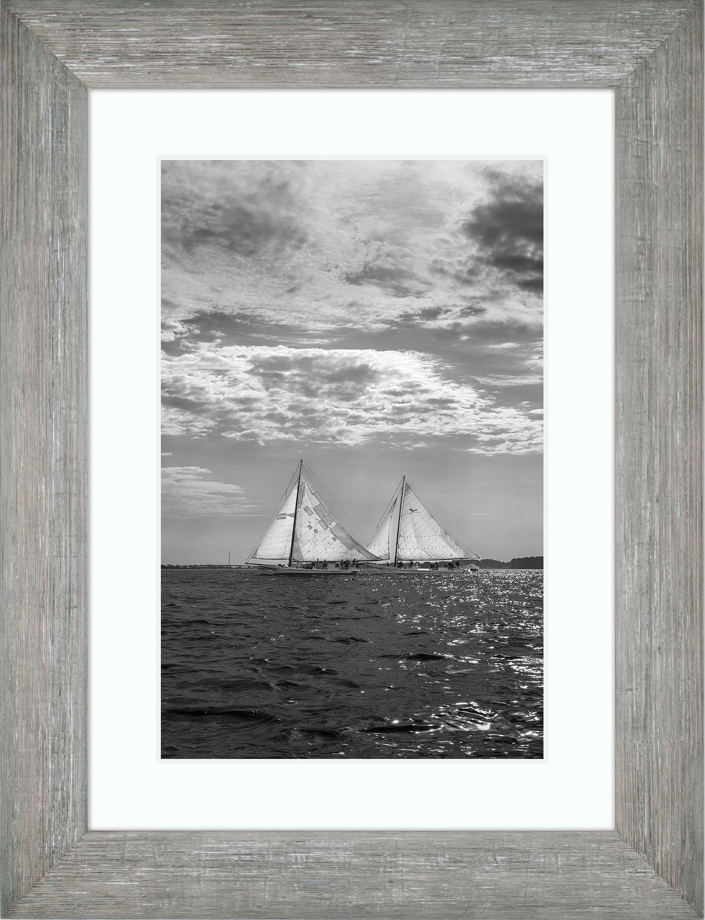 2023 Deal Island Skipjack Races - Fannie Dougherty Leads the Han Em Harve (BW) -- Digital Print