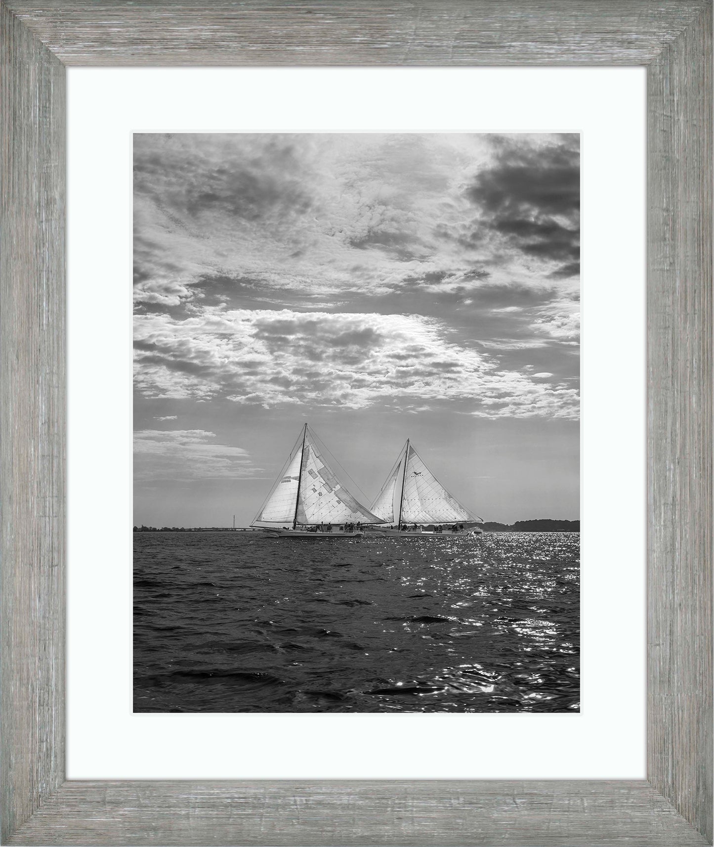2023 Deal Island Skipjack Races - Fannie Dougherty Leads the Han Em Harve (BW) -- Digital Print