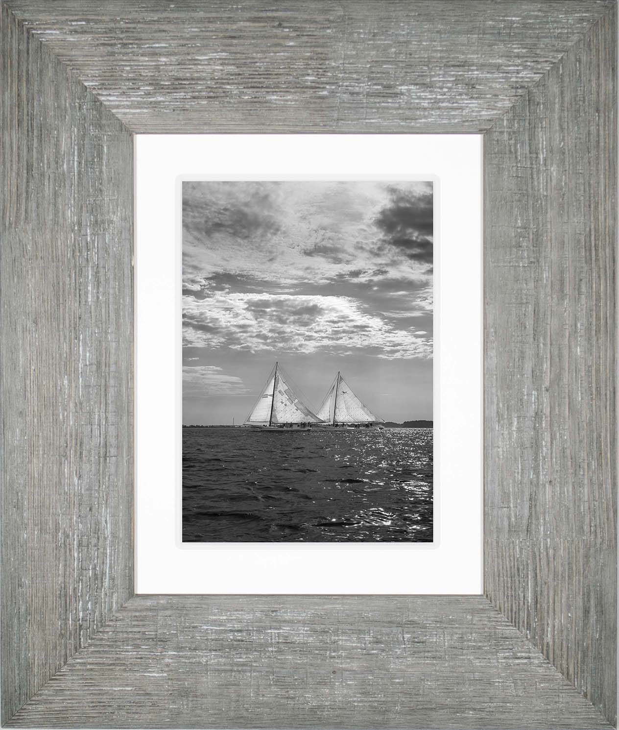 2023 Deal Island Skipjack Races - Fannie Dougherty Leads the Han Em Harve (BW) -- Digital Print