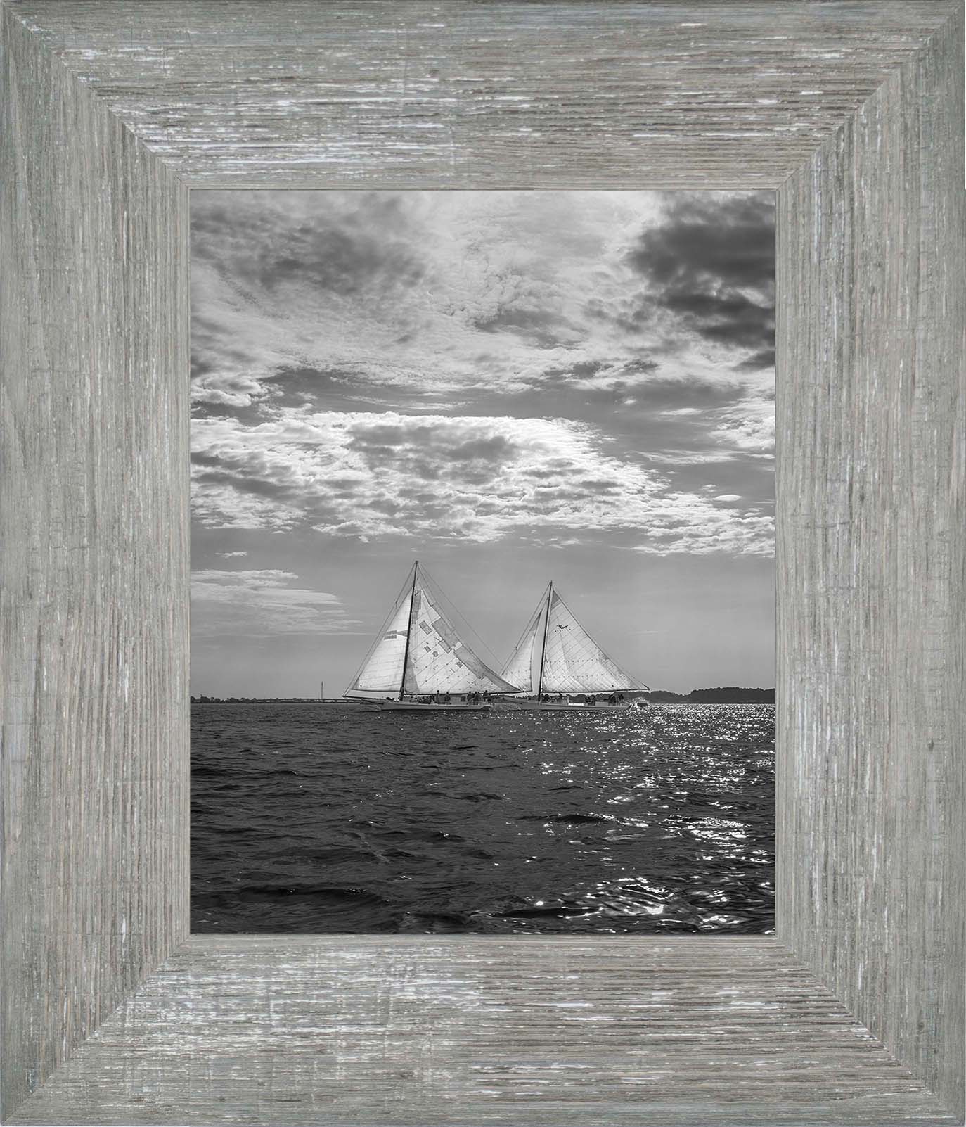 2023 Deal Island Skipjack Races - Fannie Dougherty Leads the Han Em Harve (BW) -- Digital Print