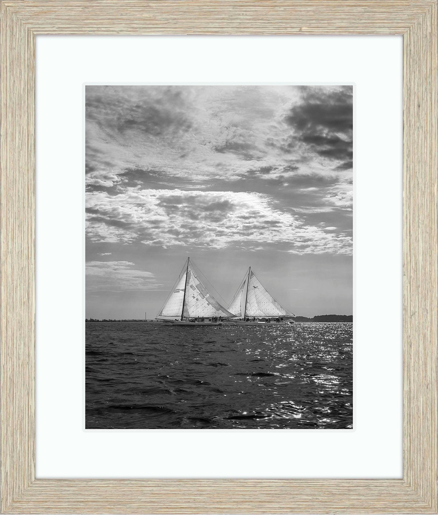 2023 Deal Island Skipjack Races - Fannie Dougherty Leads the Han Em Harve (BW) -- Digital Print