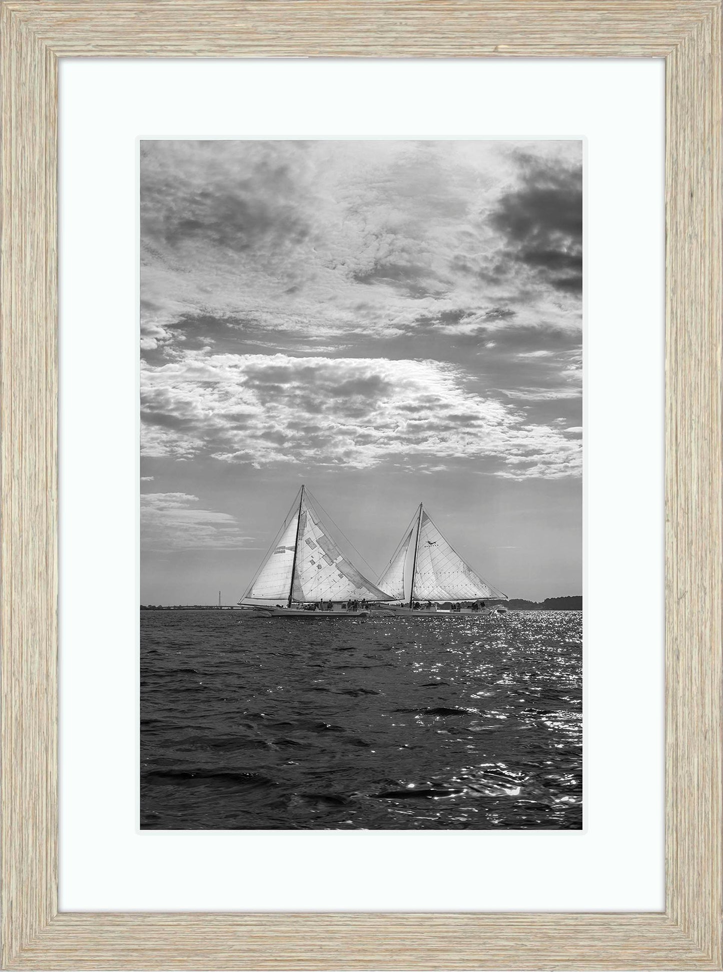 2023 Deal Island Skipjack Races - Fannie Dougherty Leads the Han Em Harve (BW) -- Digital Print