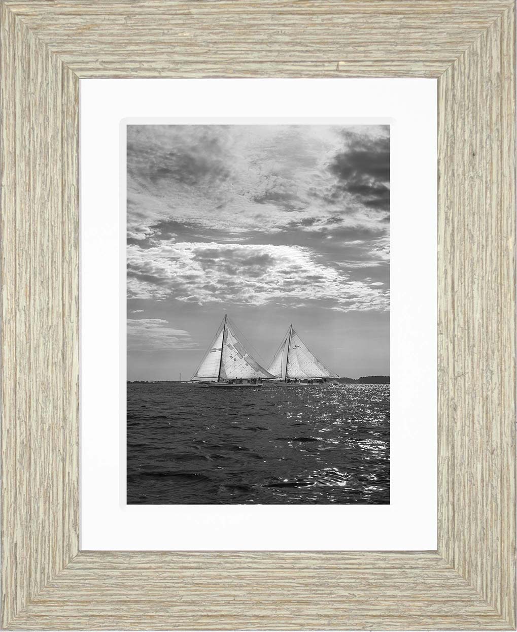 2023 Deal Island Skipjack Races - Fannie Dougherty Leads the Han Em Harve (BW) -- Digital Print