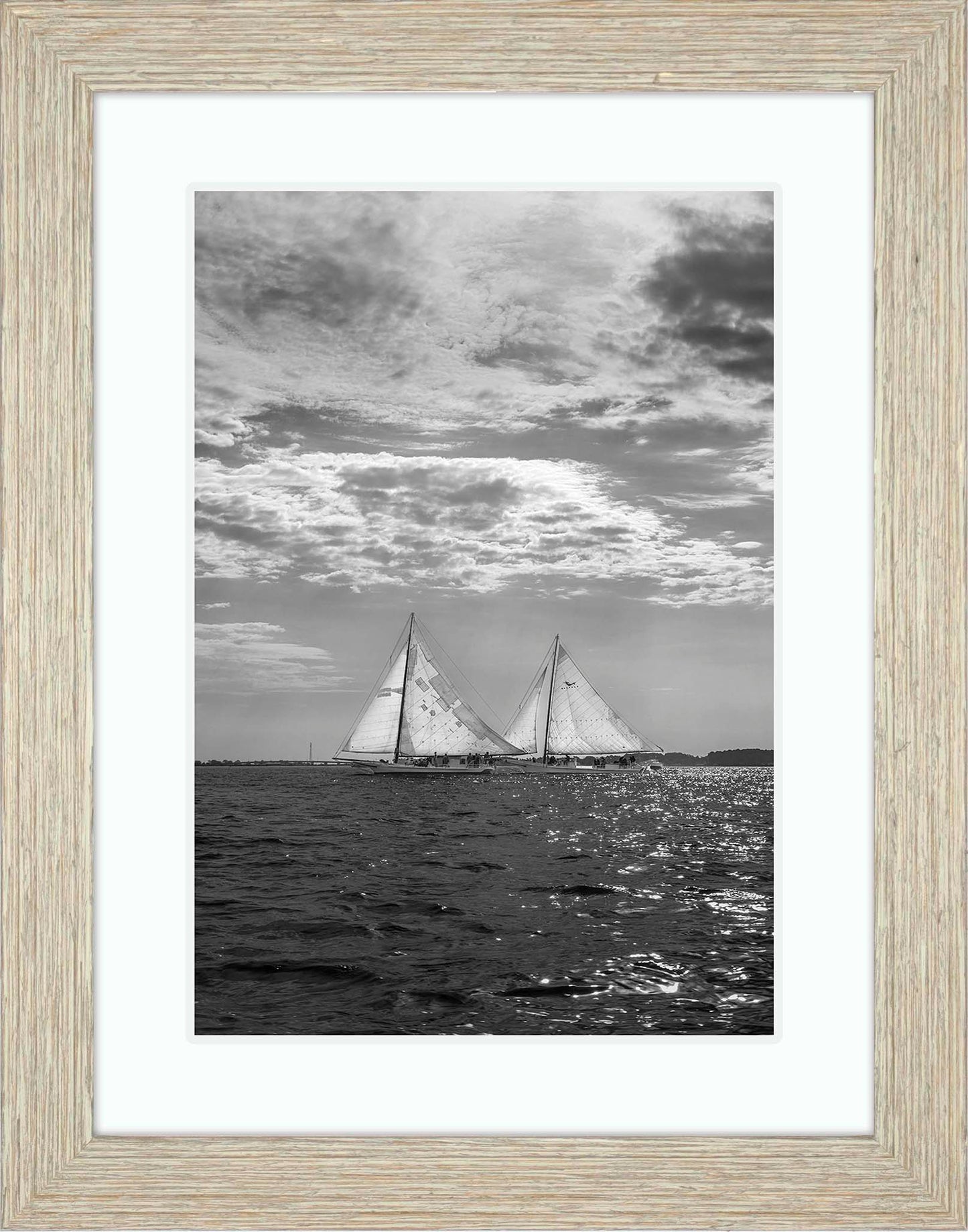 2023 Deal Island Skipjack Races - Fannie Dougherty Leads the Han Em Harve (BW) -- Digital Print