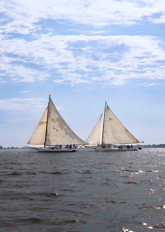 2023 Deal Island Skipjack Races - Fannie Dougherty Leads the Han Em Harve (Color) -- Digital Print