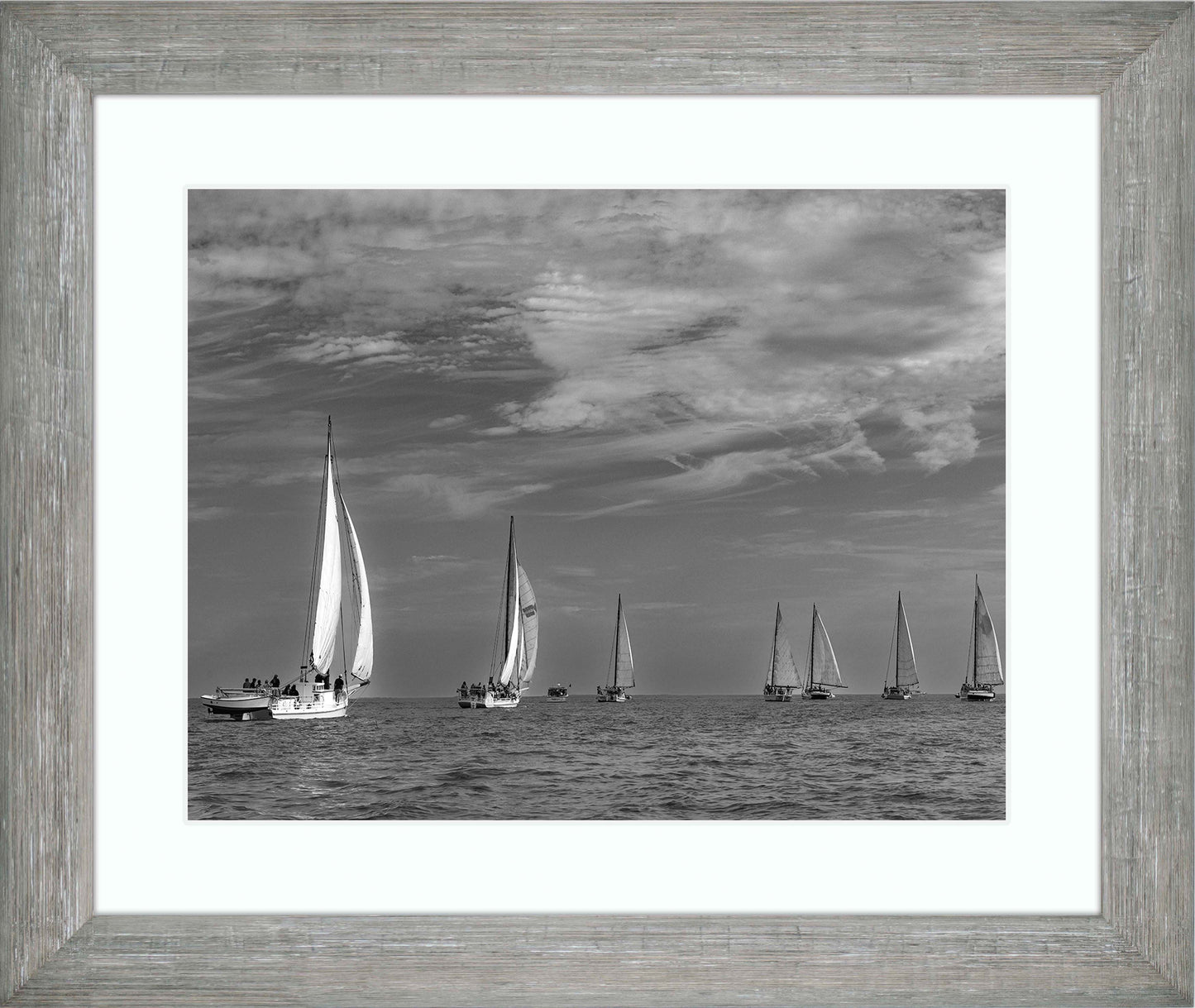 2023 Deal Island Skipjack Races - Spreading the Field (BW) -- Digital Print