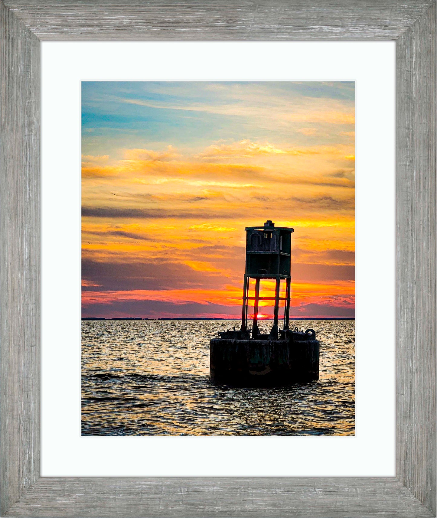 Sunset Buoy on the Sound -- Digital Print
