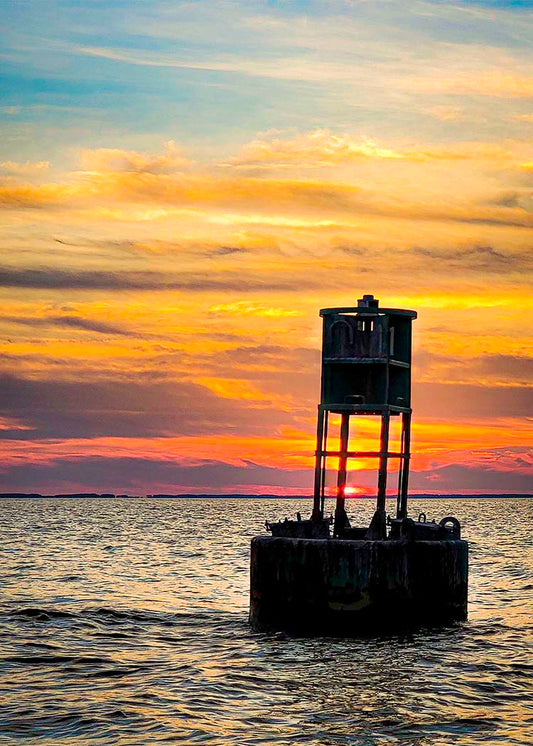 Sunset Buoy on the Sound -- Digital Print