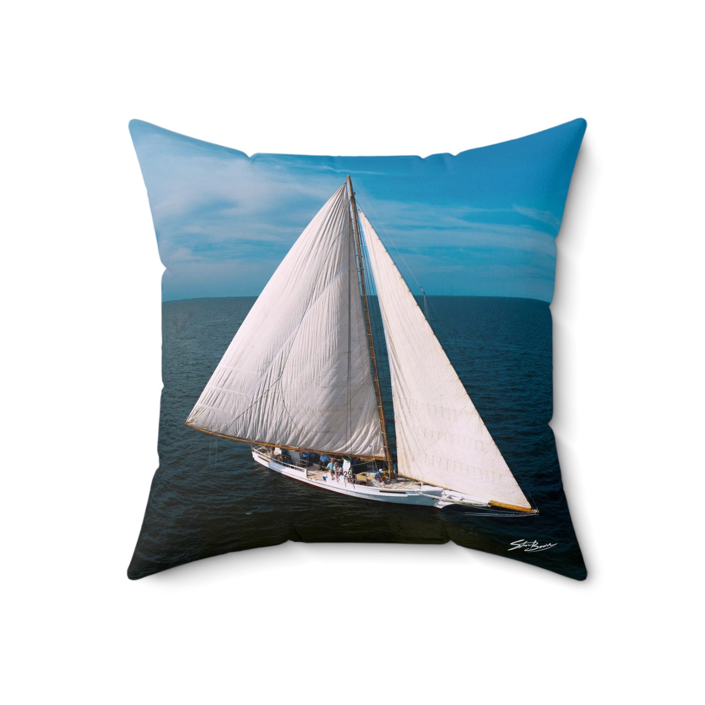 Spun Polyester Square Skipjack Pillow (Ruark)