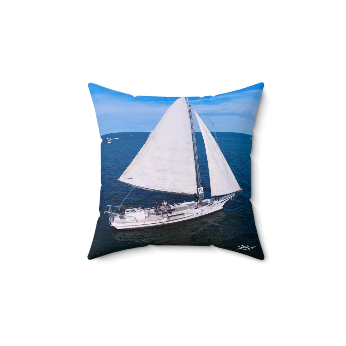 Spun Polyester Square Skipjack Pillow (Messenger)