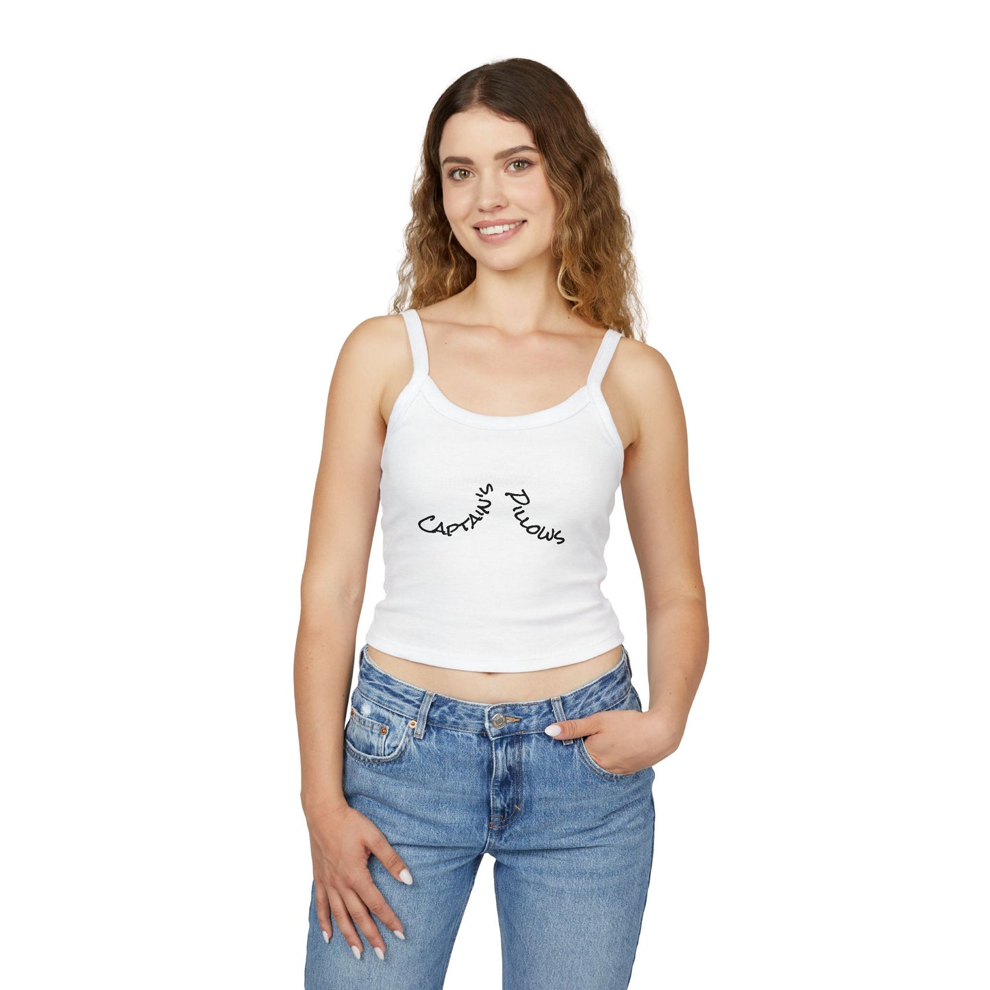 Captain's Pillows Crop Tank — 'ReelNauti' Spaghetti Strap Women's Tank Top