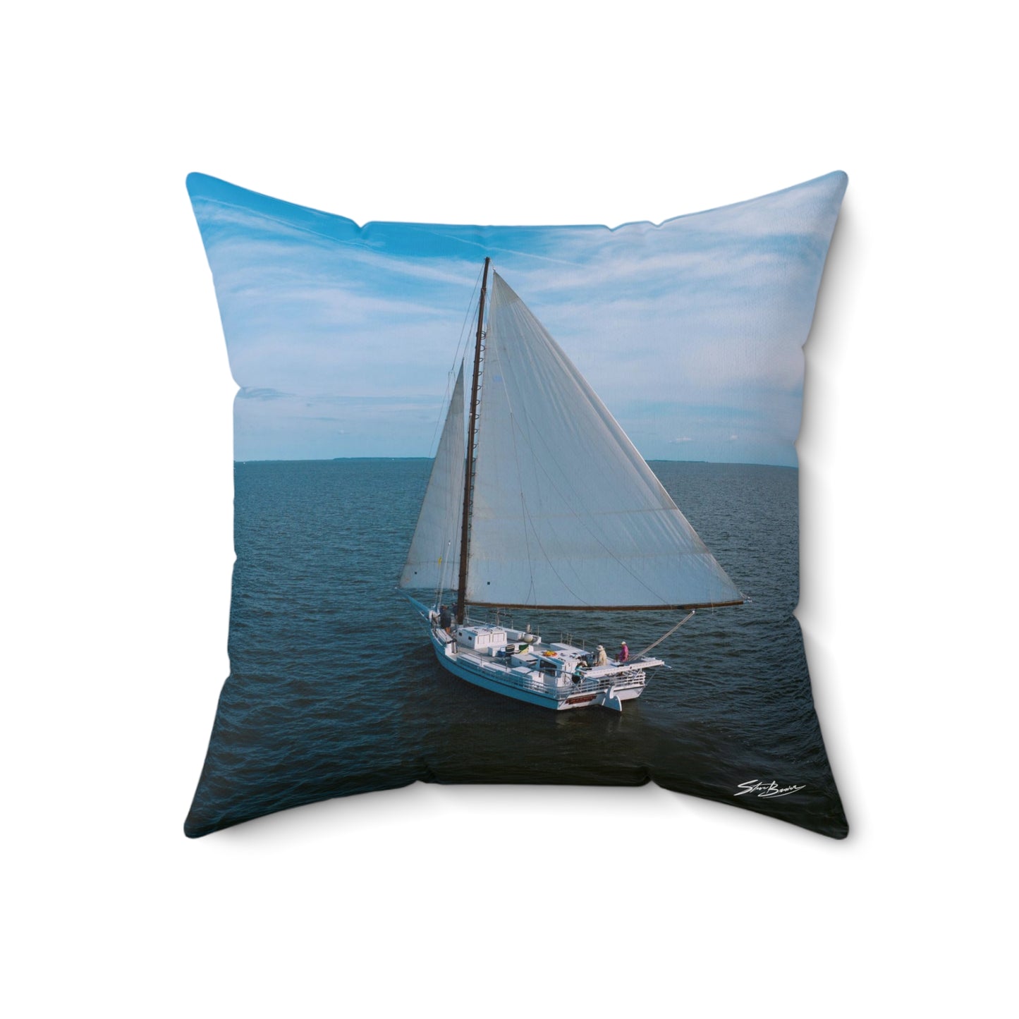 Spun Polyester Square Skipjack Pillow (Dee)