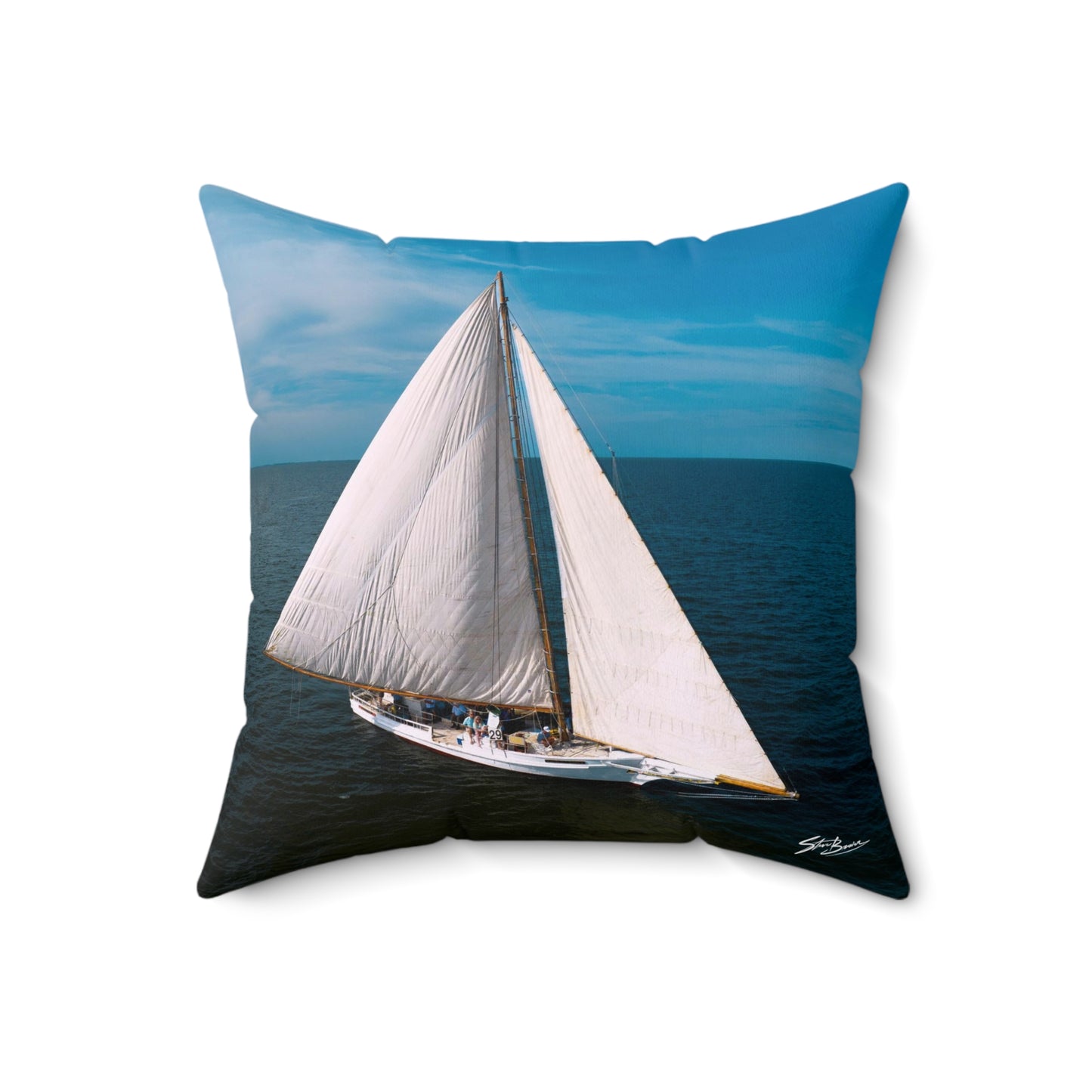 Spun Polyester Square Skipjack Pillow (Ruark)