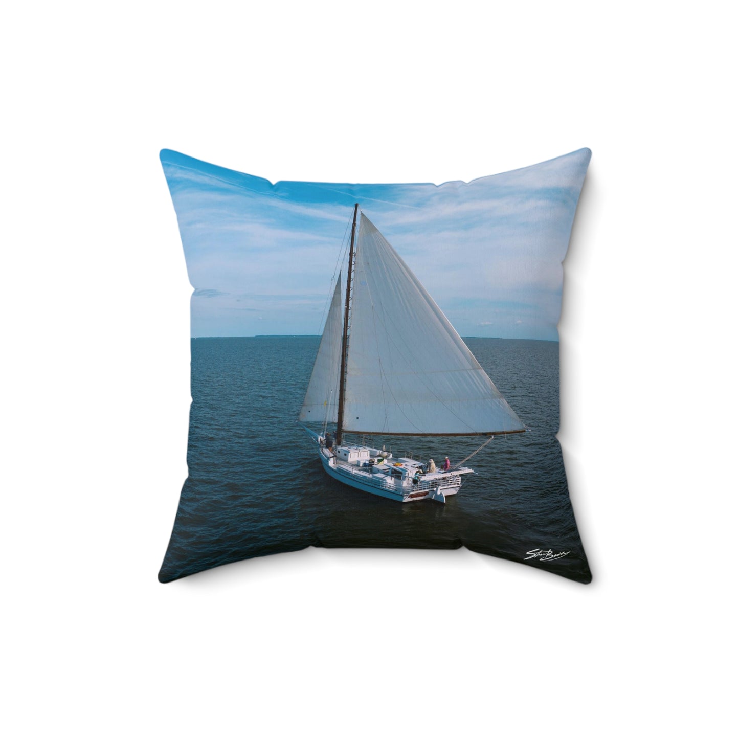 Spun Polyester Square Skipjack Pillow (Dee)