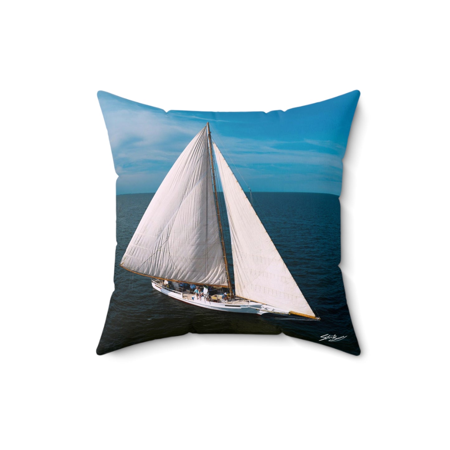 Spun Polyester Square Skipjack Pillow (Ruark)