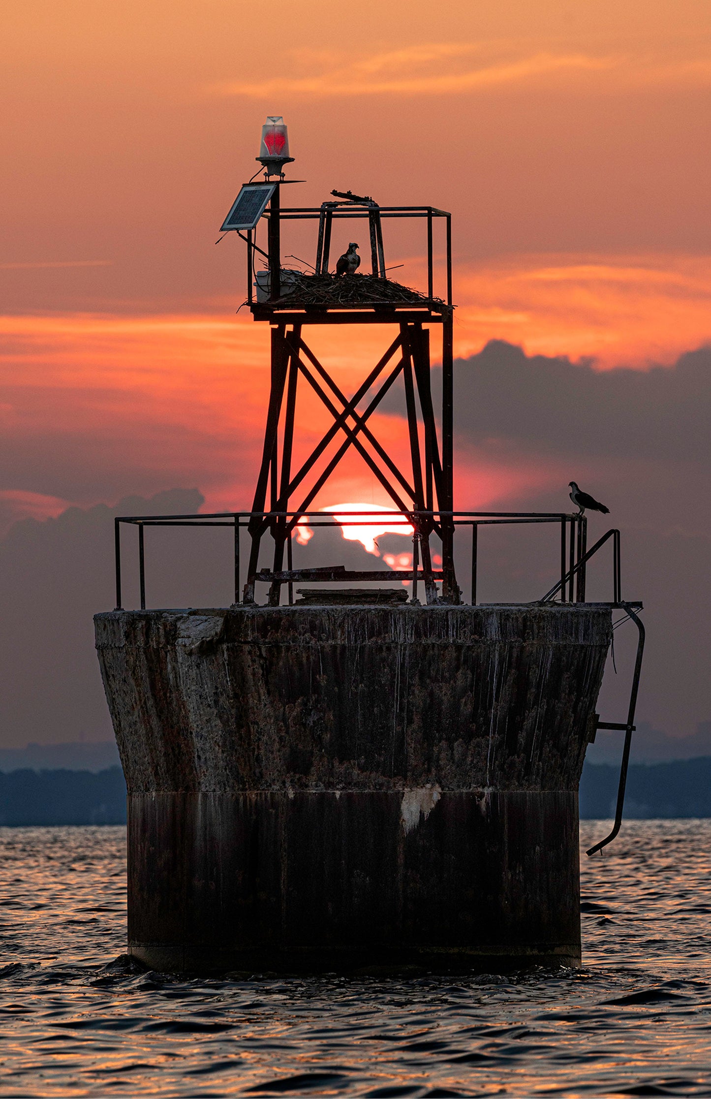 Sunset at Pooles Island Bar Light