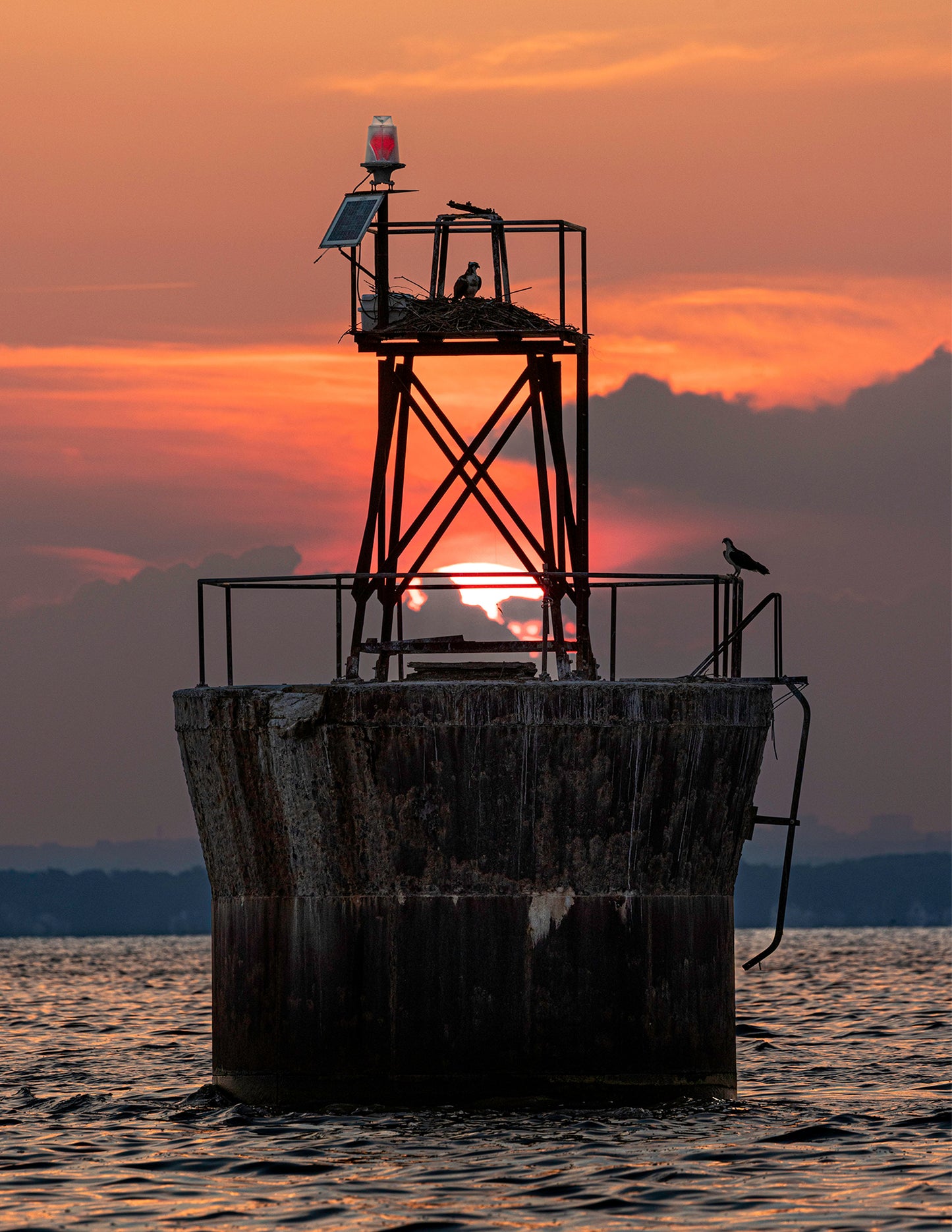 Sunset at Pooles Island Bar Light