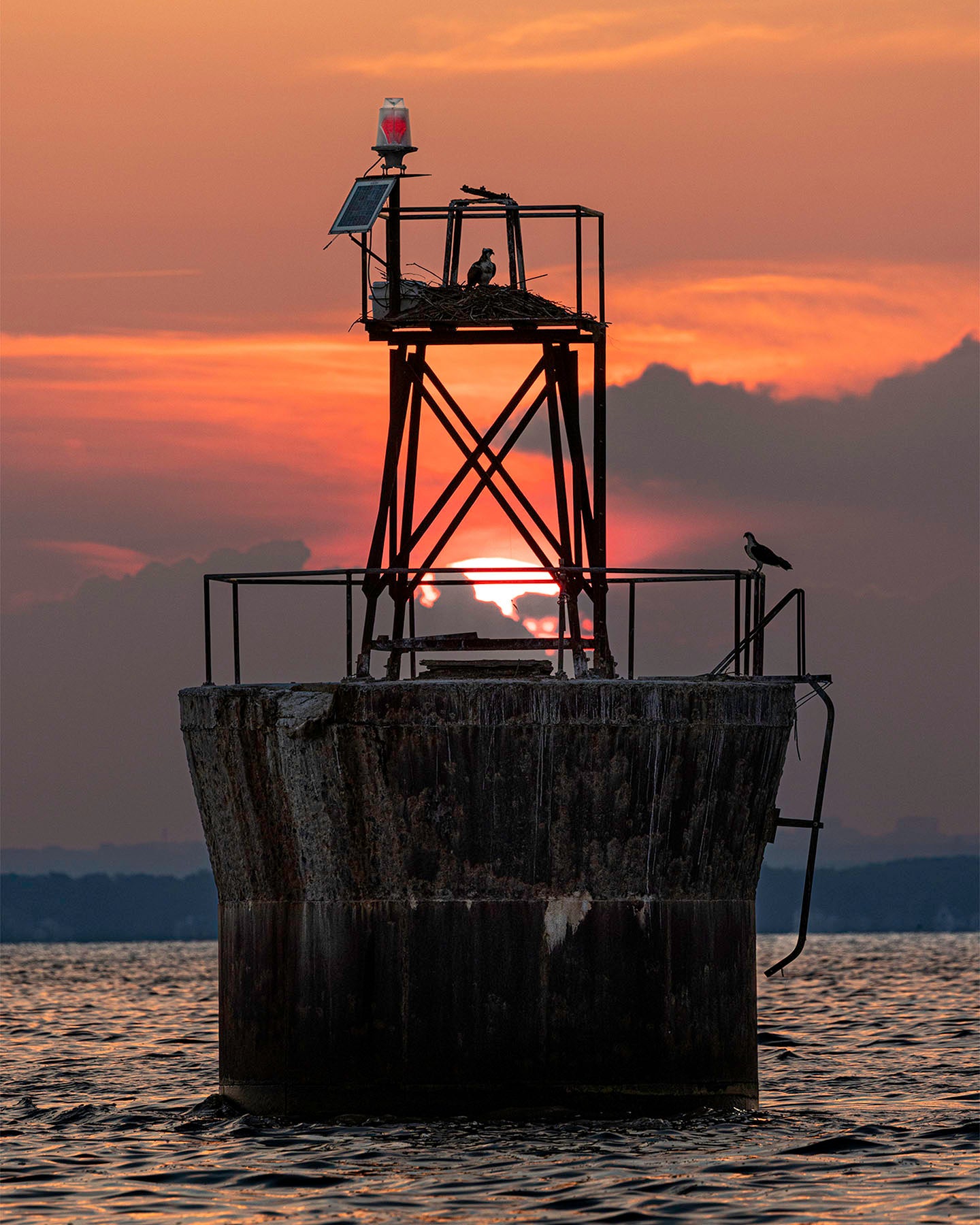 Sunset at Pooles Island Bar Light