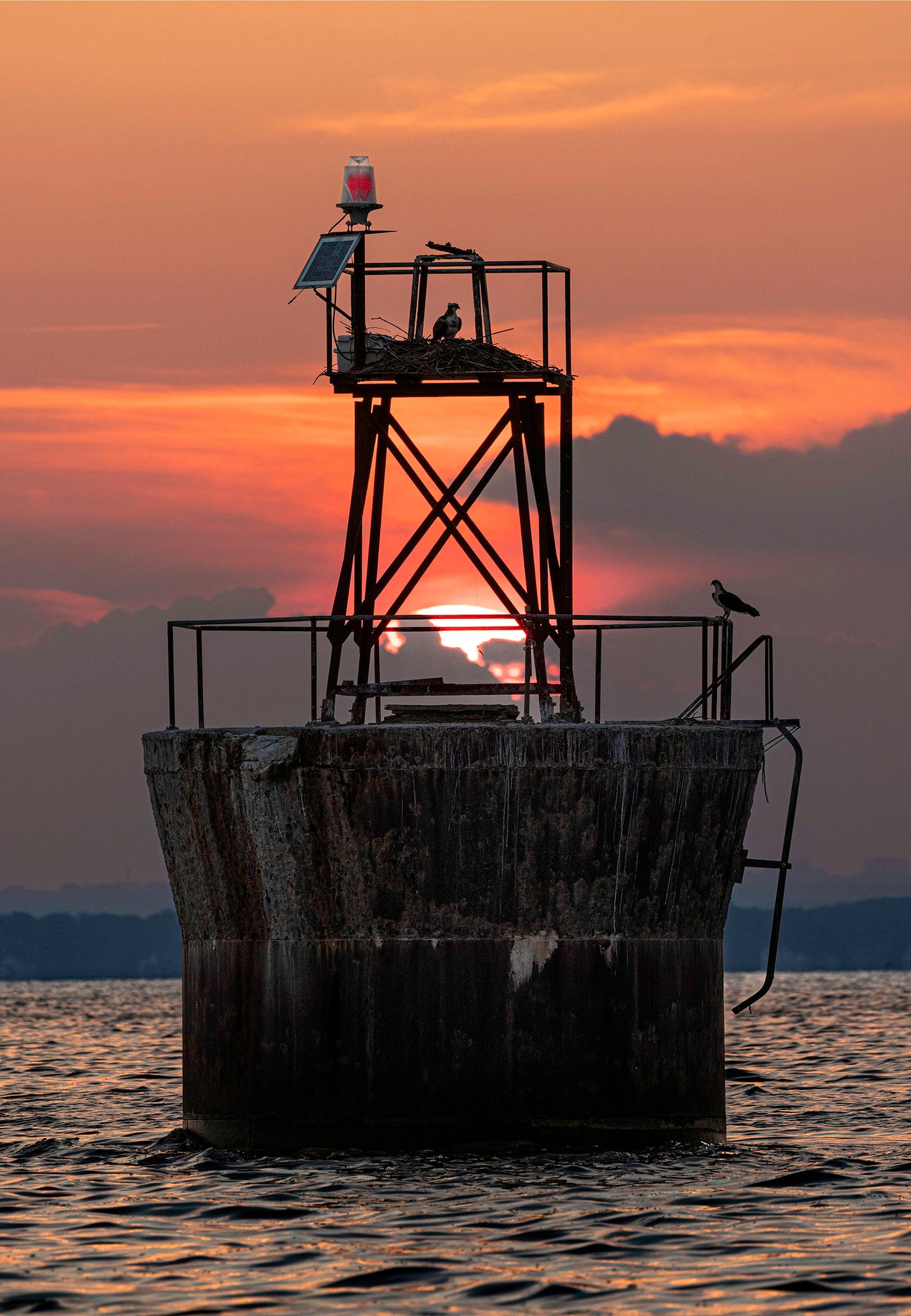 Sunset at Pooles Island Bar Light