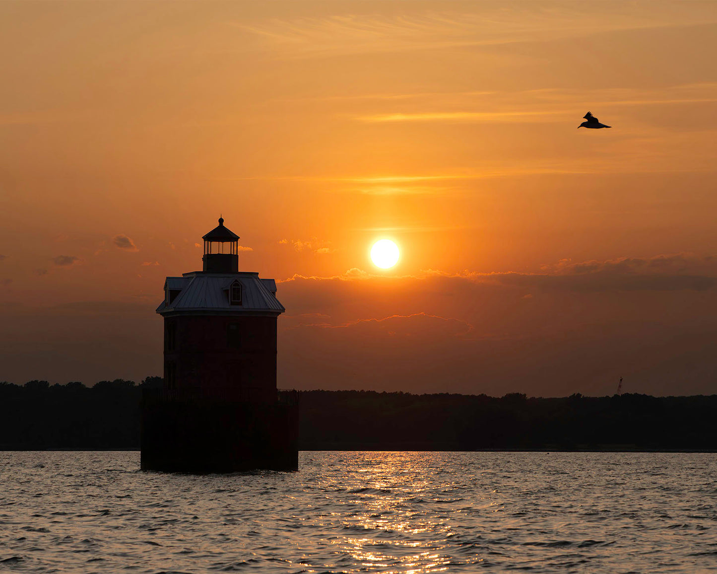 Sunset at Sandy Point Light