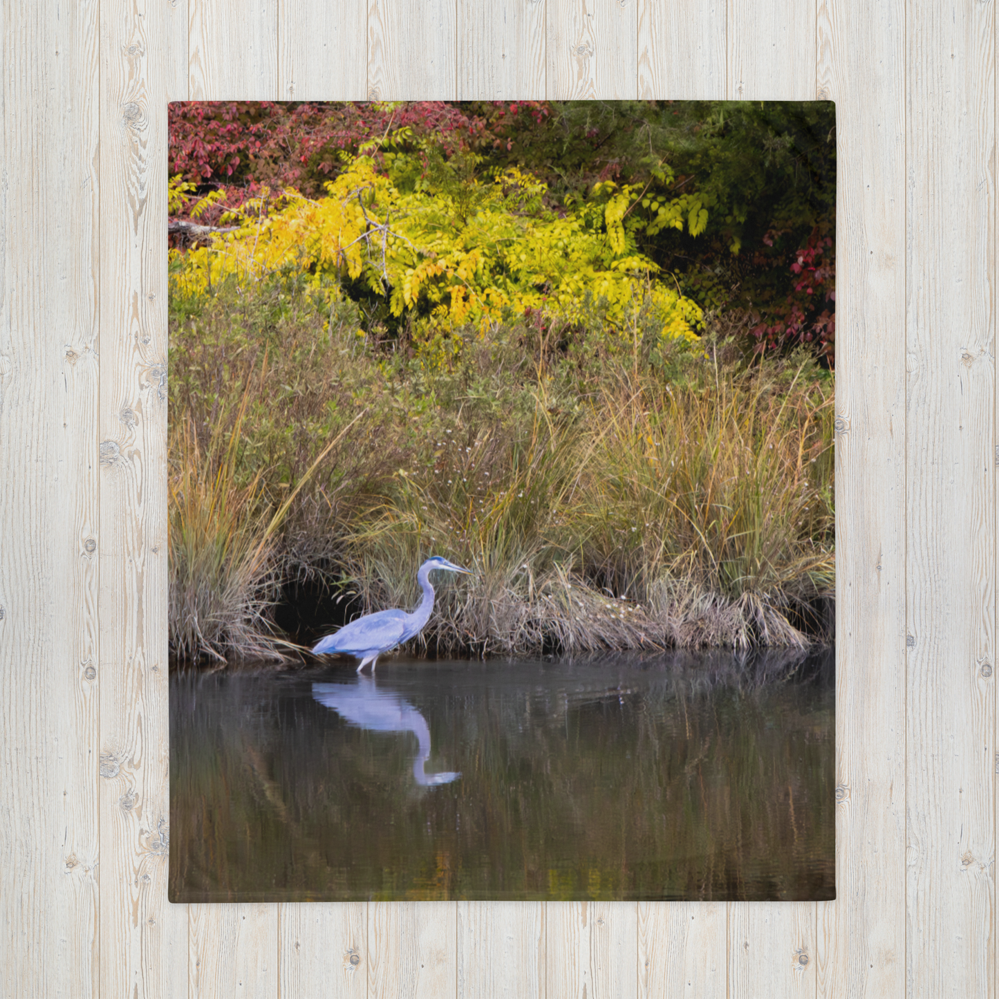 Cadle Creek Heron Throw Blanket