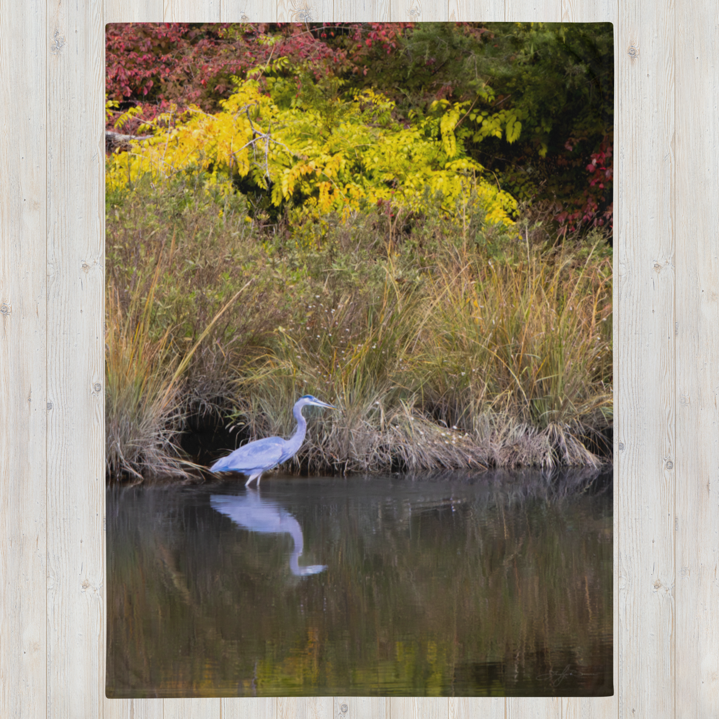 Cadle Creek Heron Throw Blanket