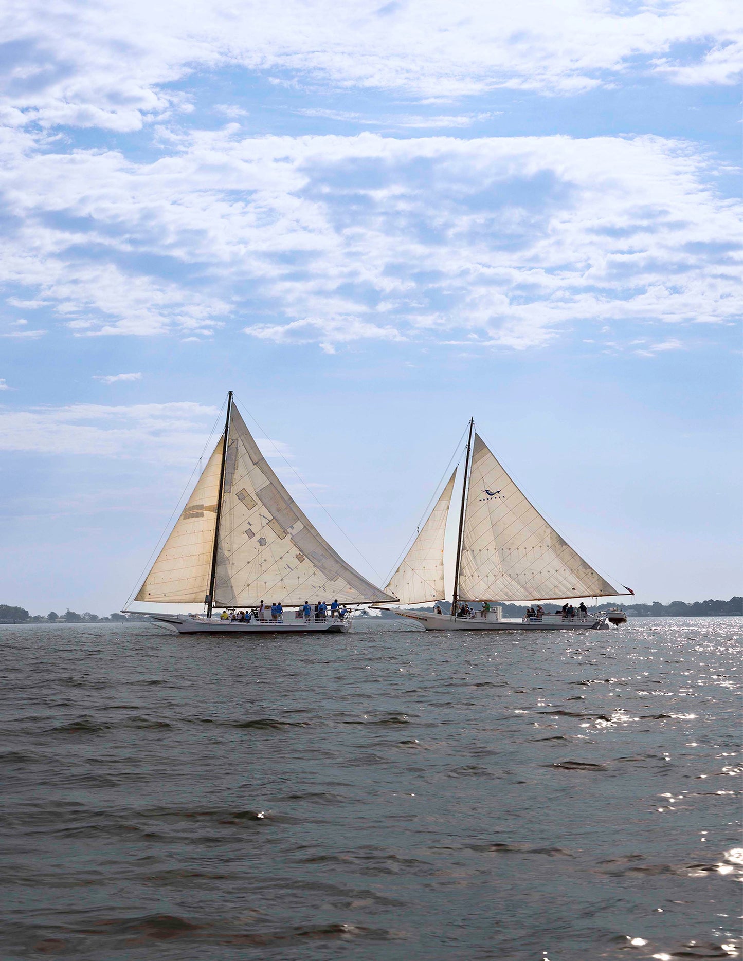 2023 Deal Island Skipjack Races - Fannie Dougherty Leads the Han Em Harve (Color)