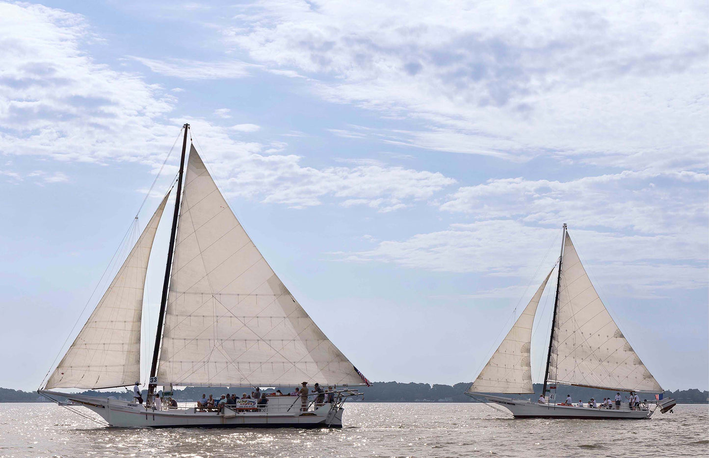 2023 Deal Island Skipjack Races - The Somerset Leads the Ida May